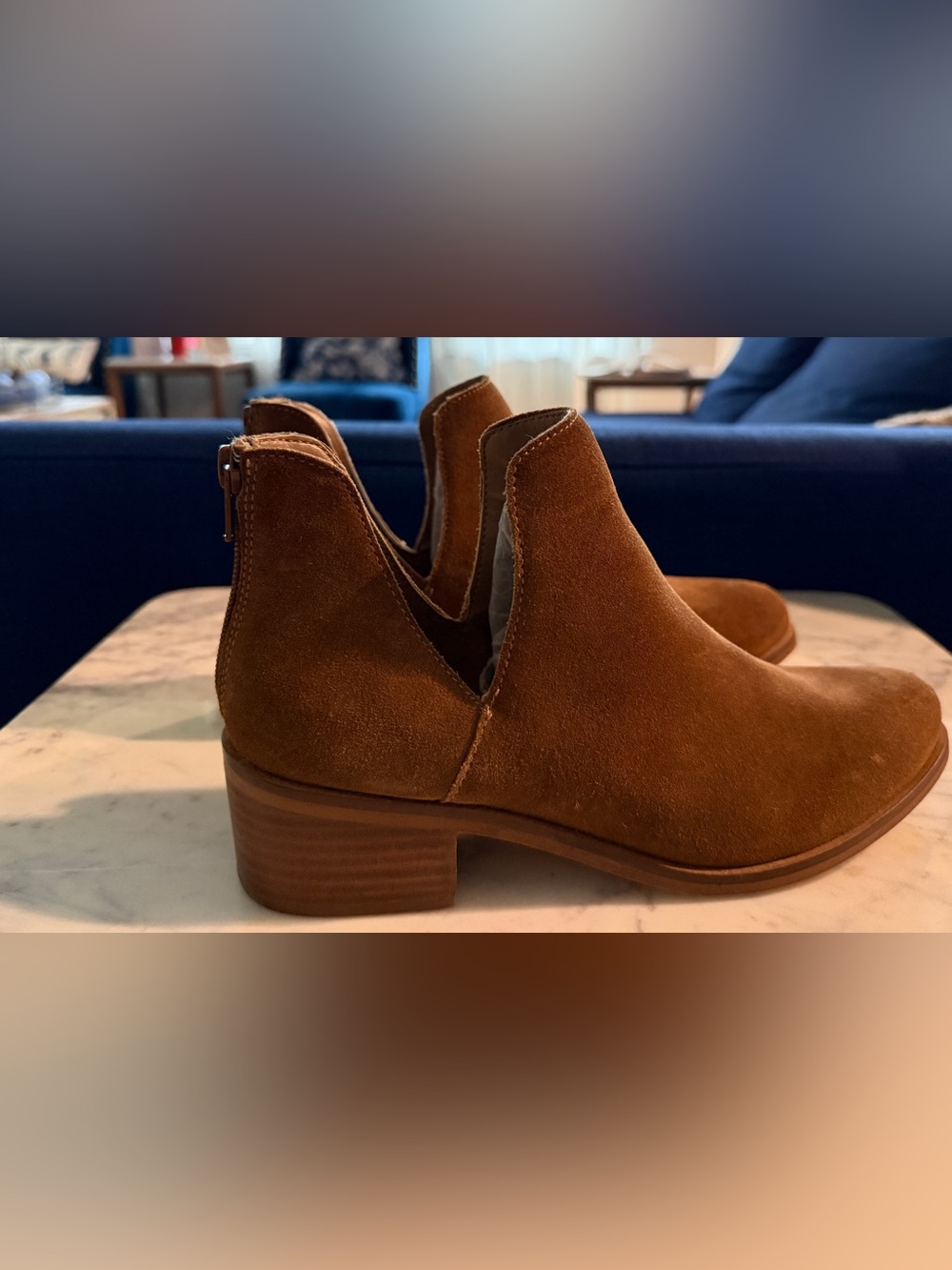 Steve Madden Tan Suede Cutout Ankle Booties